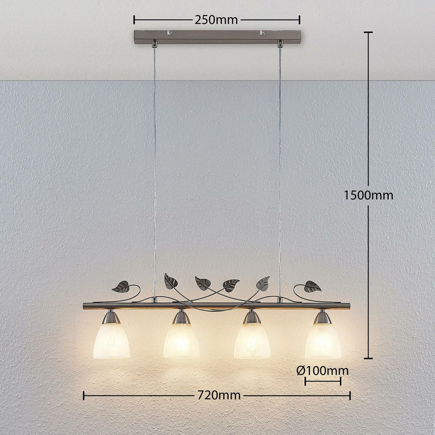 Lindby Yannie LED-Balkenpendelleuchte Pendelleuchte Hängelampe Lampe 4-flam578