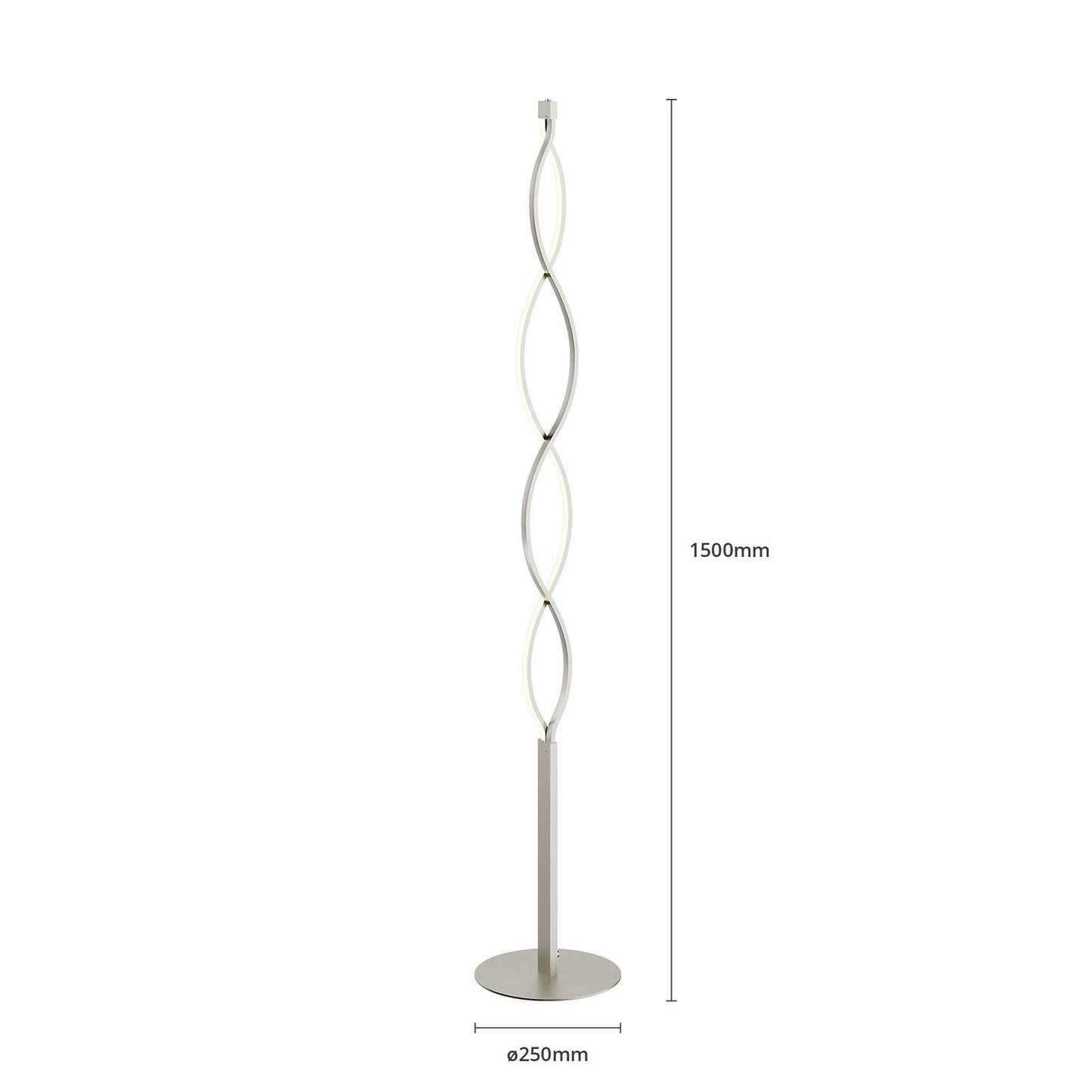 Lindby LED-Stehlampe Auron Stehleuchte Lampe Leuchte Wohnzimmerlampe nickel639