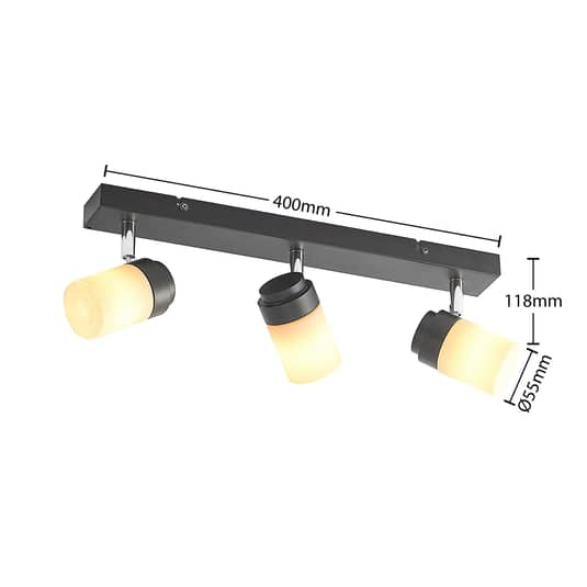 Lindby Alimari Deckenstrahler Deckenlampe Strahler Deckenleuchte schwarz matt G9