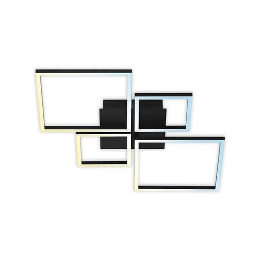 Briloner LED-Deckenlampe Deckenlampe Fernbedienung Frame CCT 4-flammig schwarz