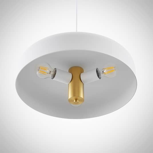 Lucande Filoreta Pendelleuchte Pendellampe Hängeleuchte Lampe Leuchte 45 cm weiß