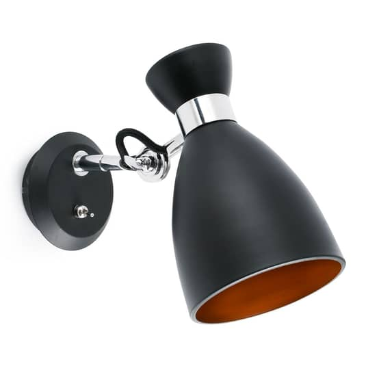 ARO BARCELONA Wandleuchte Retro Wandlampe Flurlampe Lampe mit Schalter schwarz