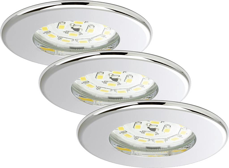 Briloner 7204-038 LED Bad Einbauleuchte 3er Set Deckenlampe Lampe 15W Chrom