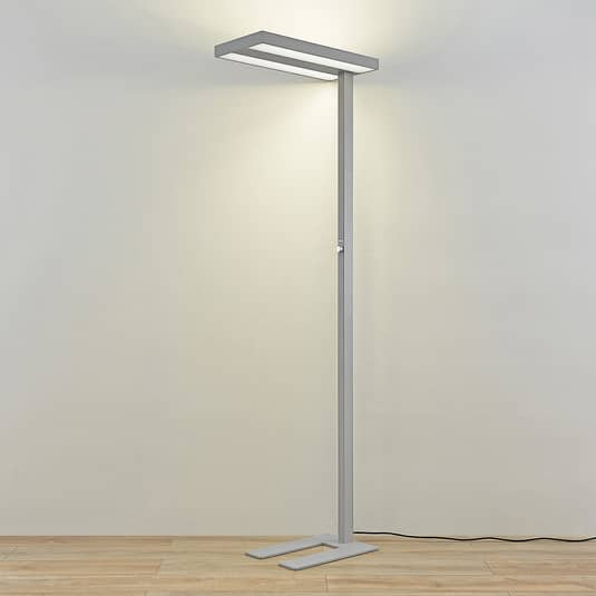 ELC Curina LED-Büro-Stehleuchte Stehlampe Standleuchte Leuchte LED Dimmer silber