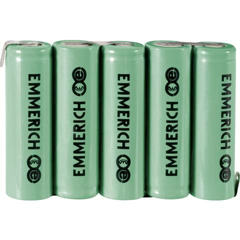 Emmerich 5AA-ZLF Akkupack 5x Mignon AA Z-Lötfahne NiMH 6V 1500mAh 60 STÜCK