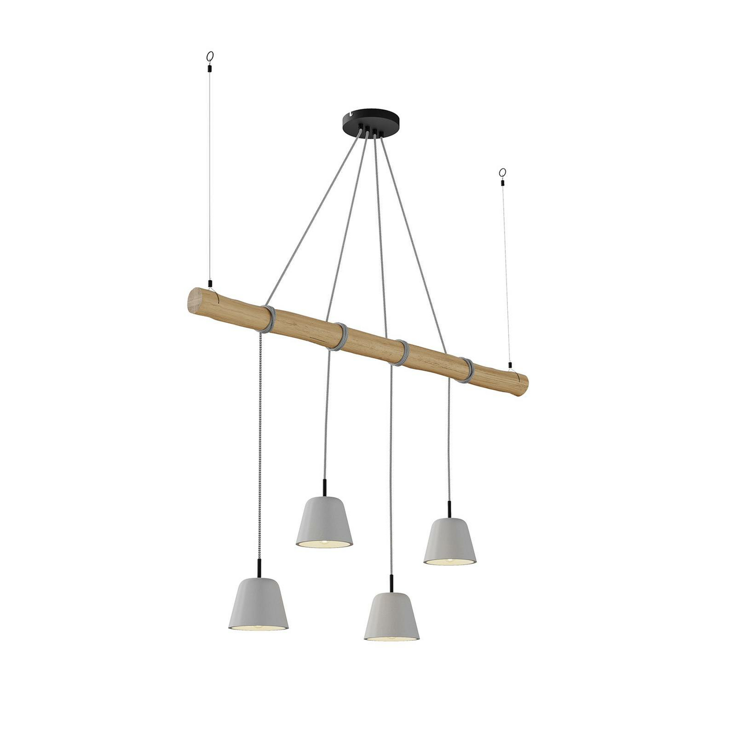 Lucande Asta Pendellampe Hängeleuchte Deckenleuchte Lampe 4-flm E14 Beton grau