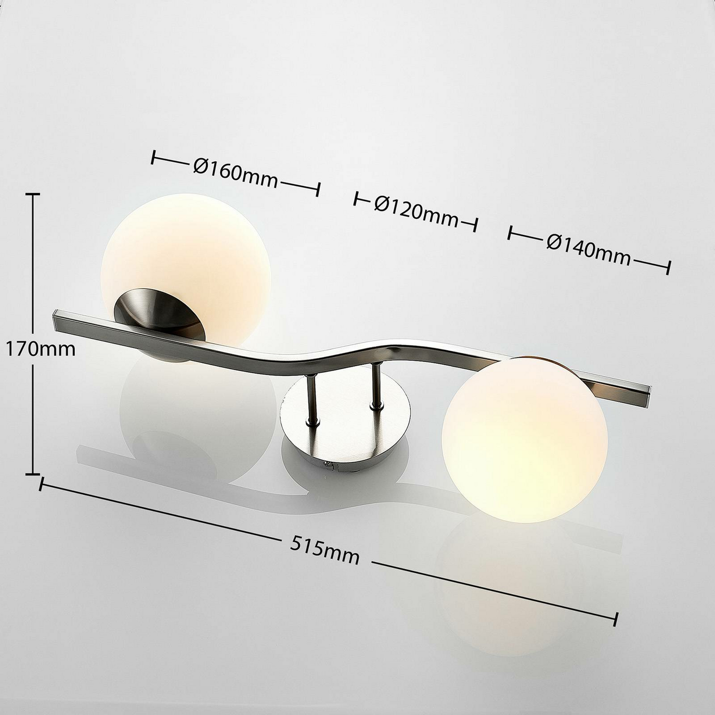 Lindby Avalyn Wandlampe Wandleuchte Lampe Leuchte Wand weiß nickel satiniert297