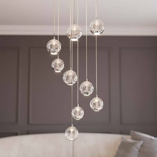 Lucande Hayley LED-Hängelampe Hängeleuchte Lampe Wohnzimmerlampe 9-flammig ch124
