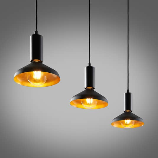 Arcchio Jaika Pendellampe Pendelleuchte Deckenlampe Hängelampe schwarz 3-flg E27