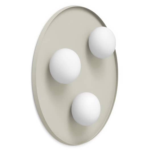 Sforzin Wandleuchte Pot mit Kugelschirm Wandlampe Lampe Leuchte 3fl G9 grau weiß