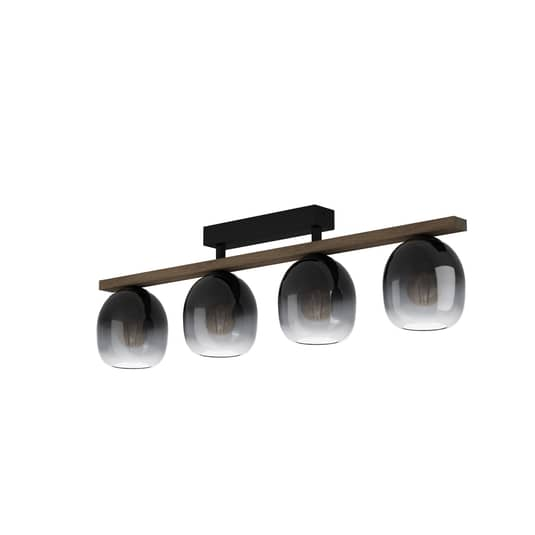 EGLO Deckenleuchte Filago Deckenlampe Deckenlicht E27 vier Schirme aus Rauchglas