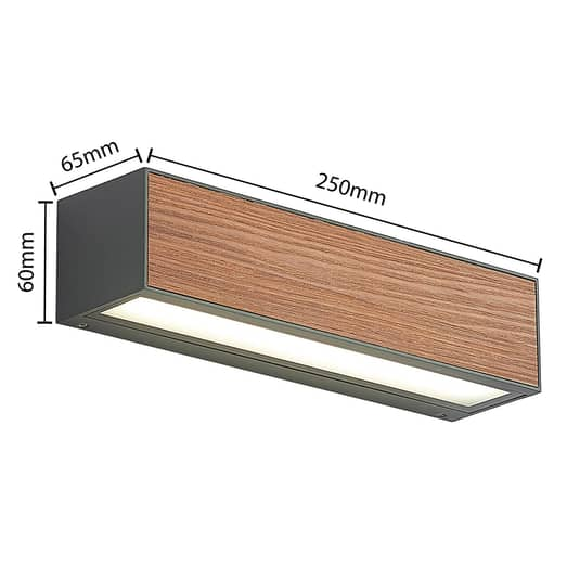 Arcchio Lengo LED-Wandlampe Wandleuchte Lampe Leuchte CCT 25cm 1-fl. Holz
