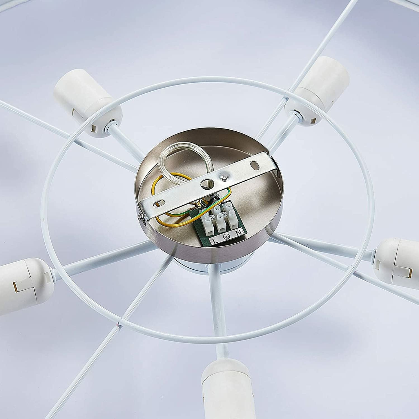 Lindby Stoff-Deckenlampe Gordana Deckenleuchte Lampe Leuchte E27 Grau Ø 76 cm430
