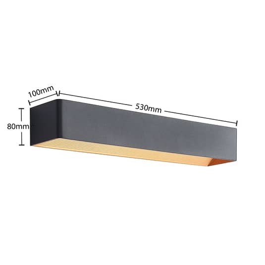 Arcchio Karam LED-Wandleuchte Wandleuchte Lampe Leuchte Wohnzimmer 53cm schwarz