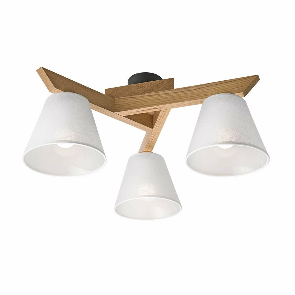 Euluna Anbauleuchte ANTONIO Deckenlampe Deckenleuchte Lampe Leuchte 3xE14 Eiche