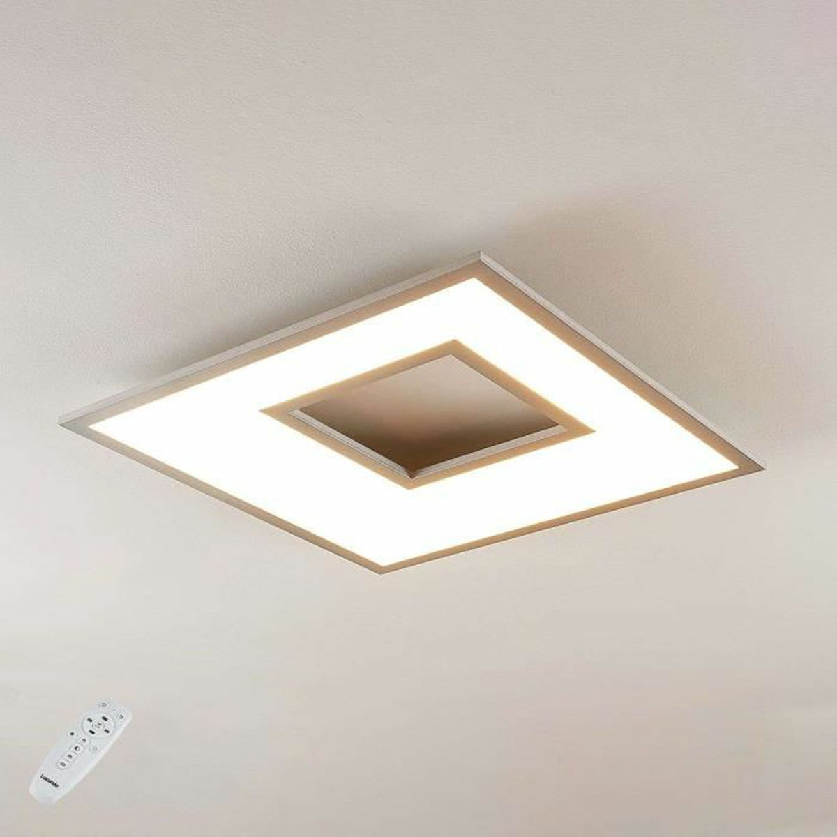 Lampenwelt LED-Deckenleuchte Durun, dimmbar, CCT, eckig 60 cm Lampe Leuchte IP20