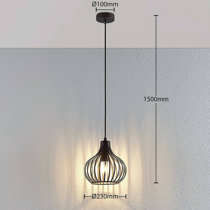 Lindby Frances Hängeleuchte Leuchte Lampe Hängeleuchte Esszimmerlampe braun 1-fl