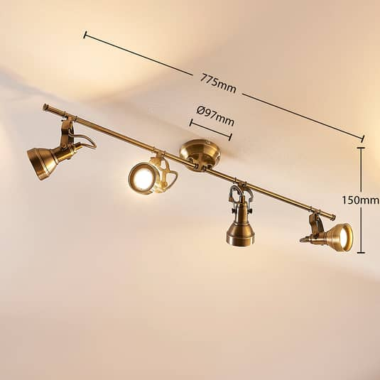 Lindby Längliche Deckenlampe Perseas, Lampe Leuchte Deckenleuchte IP20 GU10 LED