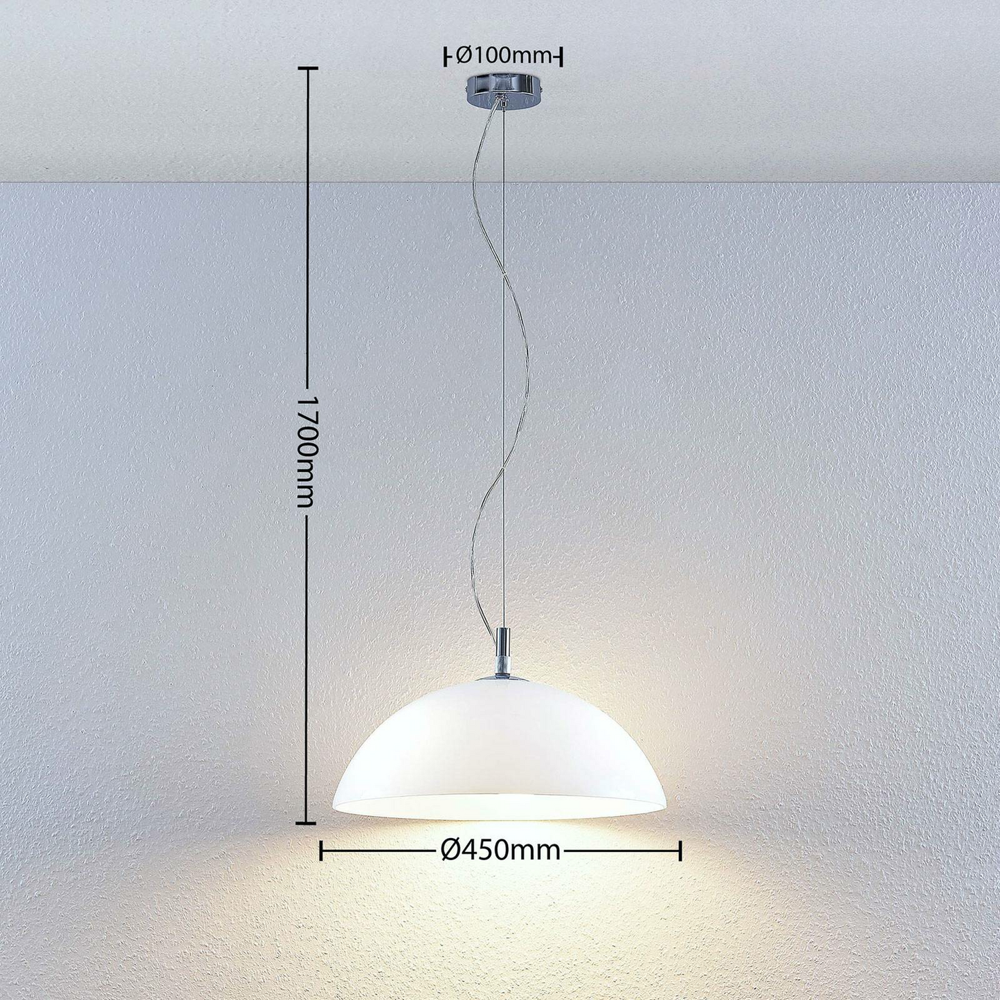 Lucande Lourenco Opalglas-Pendellampe Deckenleuchte Wohnzimmerlampe E27 opalw91