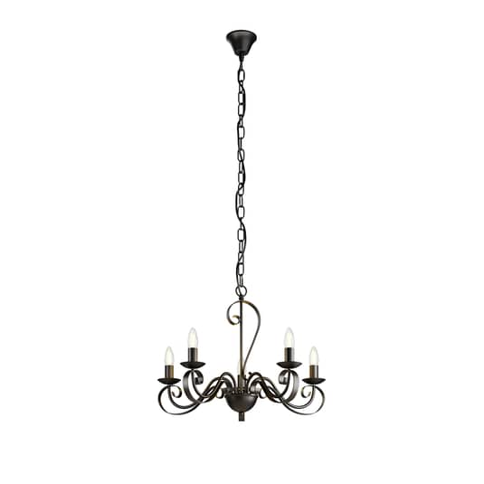 Lindby Shervan Kronleuchter Hängelampe Hängeleuchte Deckenlampe Metall braun E14