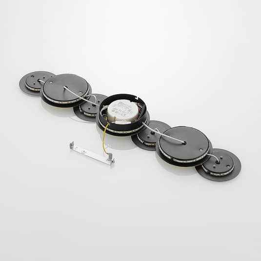 Lindby Grazyna LED-Wandleuchte Wandleuchte Lampe Leuchte siebenflammig schwarz