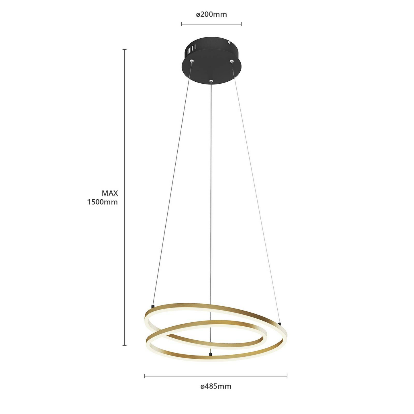 Lindby Davian LED-Hängeleuchte Hängelampe Lampe Leuchte dimmbar messing schw276