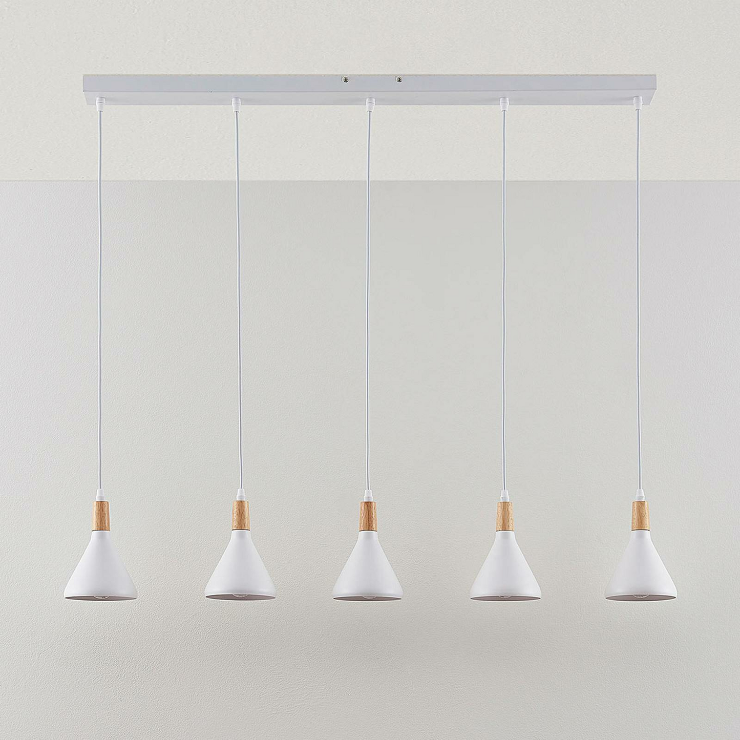 Lindby LED-Pendelleuchte Arina Hängeleuchte Deckenlampe Lampe Weiß 5-flammig35