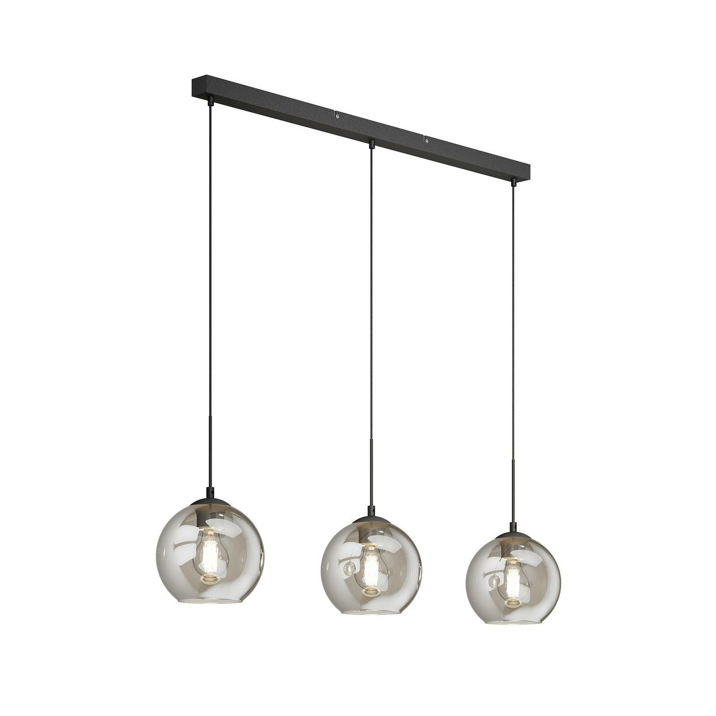 Lindby Sofian Hängelampe Hängeleuchte Lampe Leuchte 3-flmg E27 rauchgrau schw904