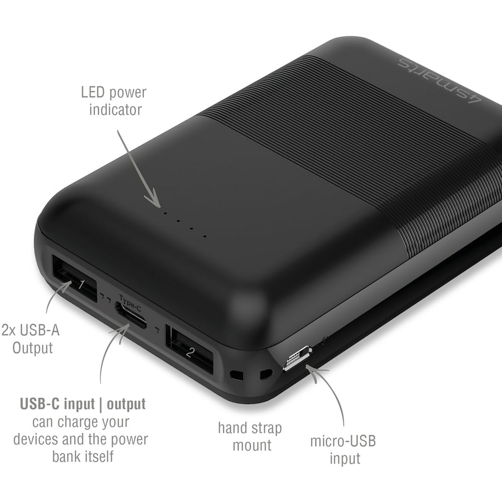 4smarts Powerbank VoltHub Go2 Energiespeicher Ladegerät 10000mAh schwarz