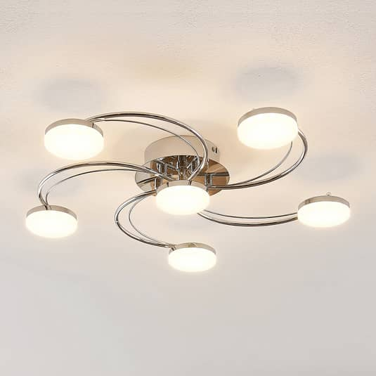 Lindby Rouven LED-Deckenleuchte Spiralform 6-fl. Deckenlampe Deckenlicht LED