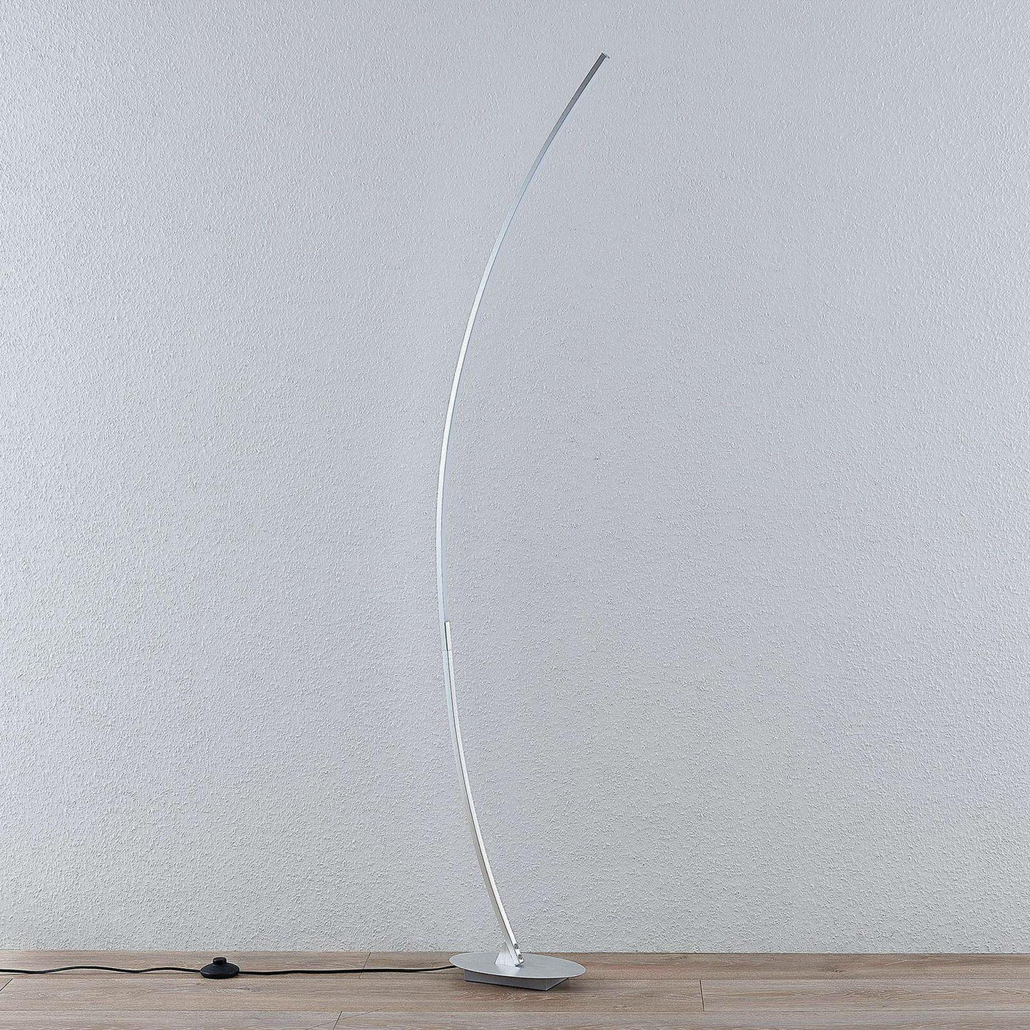 Lindby LED-Bogenstehleuchte Nalevi Stehlampe Lampe Leuchte LED silber gebürs307