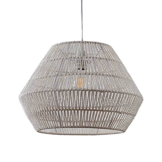 Lindby Hängeleuchte Ottavio Deckenlampe Pendelleuchte E27 Papiergeflecht weiß