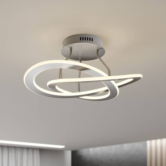 Lucande Shona LED-Deckenleuchte LED 40 W Deckenlampe Lampe Leuchte Aluminium430