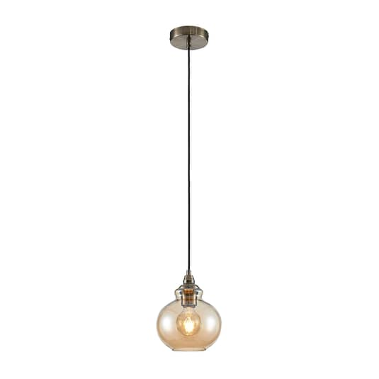 Lindby Tymoni Glas-Pendelleuchte amber 1-flg Deckenlampe Deko-Hängeleuchte 785