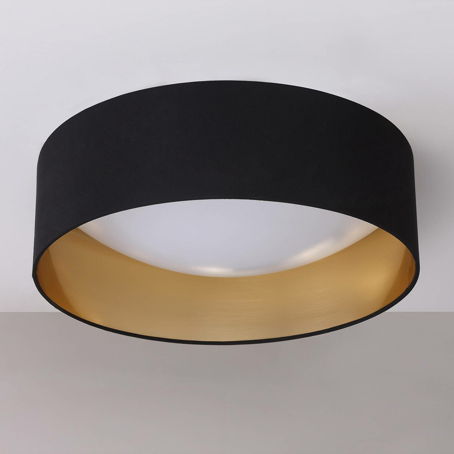 Lindby Stoff-Deckenlampe Coleen Deckenleuchte Lampe Leuchte Schwarz Gold LED87