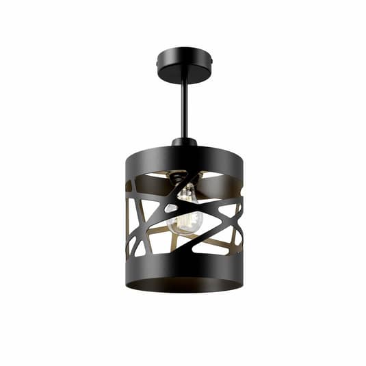 Euluna Deckenlampe Deko-Deckenleuchte Modul Frez Musterschirm 17,5cm schwarz E27