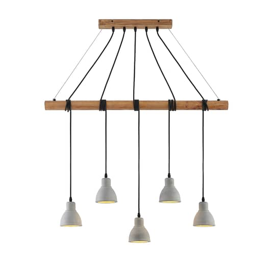 Lindby Dorte Hängelampe Hängeleuchte Lampe Leuchte aus Holz und Beton dunkel124