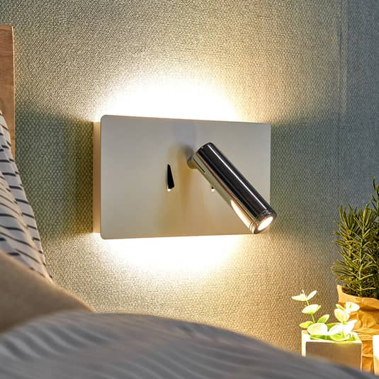 Lucande LED-Wandleuchte Elske mit Leselicht Wandlampe Lampe Leuchte IP20 230V