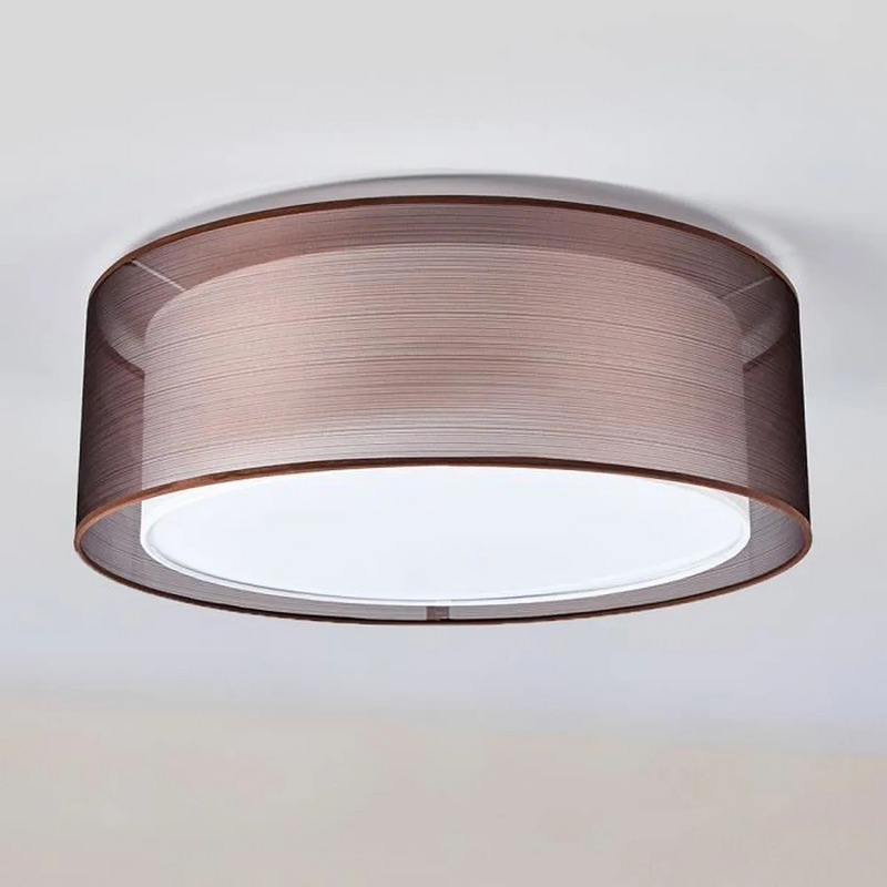 Lindby Deckenlampe Nica Deckenlampe Lampe Leuchte Licht E27 Ø 53 cm braun weiß