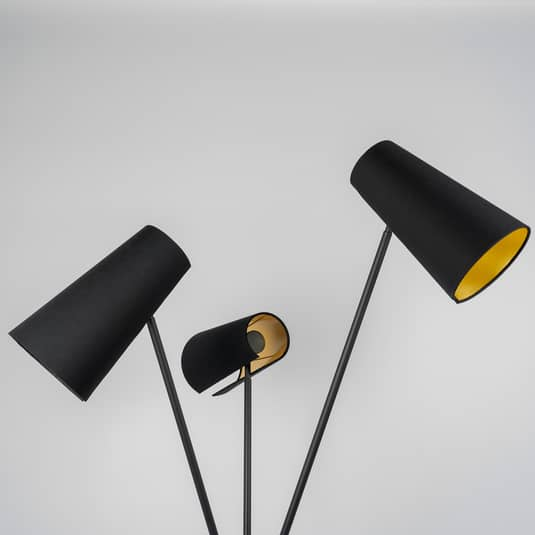 Lucande Coleris Stehleuchte Stehlampe Standleuchte Lampe Deko schwarz gold E27