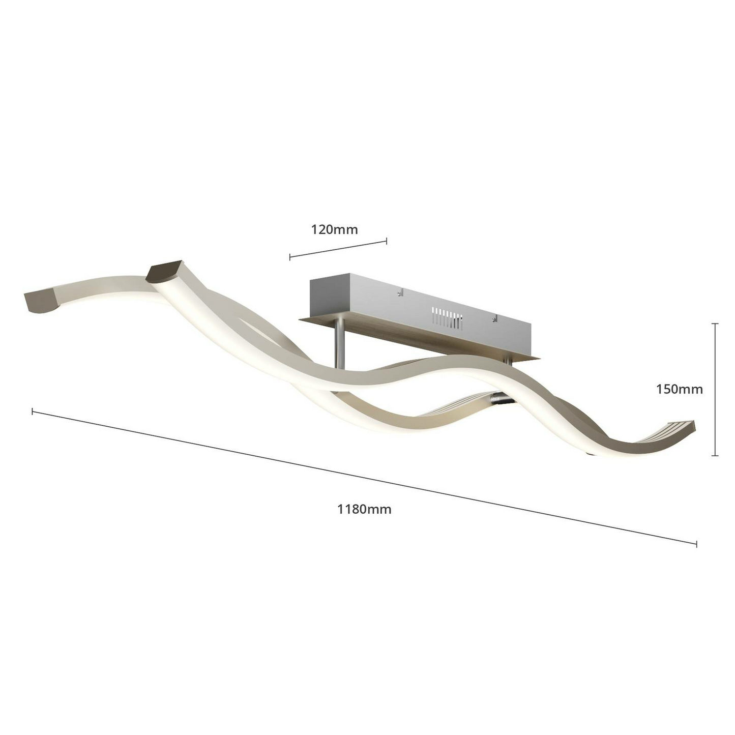 Lucande Mairia LED-Deckenleuchte Deckenlampe Deckenlicht Leuchte wellenförmig