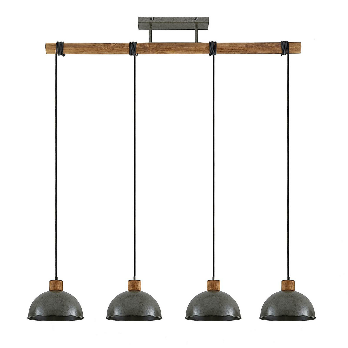 Lindby Durbis Hängeleuchte Hängelampe Lampe Leuchte 4-flmg. E27 natur dunkelg674