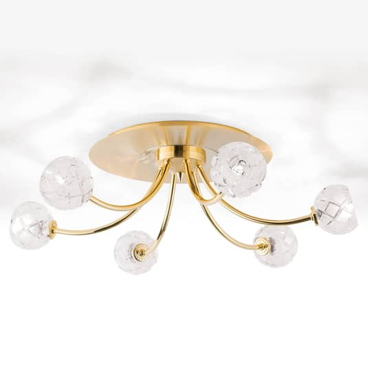 Orion Bleikristall-Deckenleuchte Maderno Deckenlampe Deckenlicht G9 gold 57cm