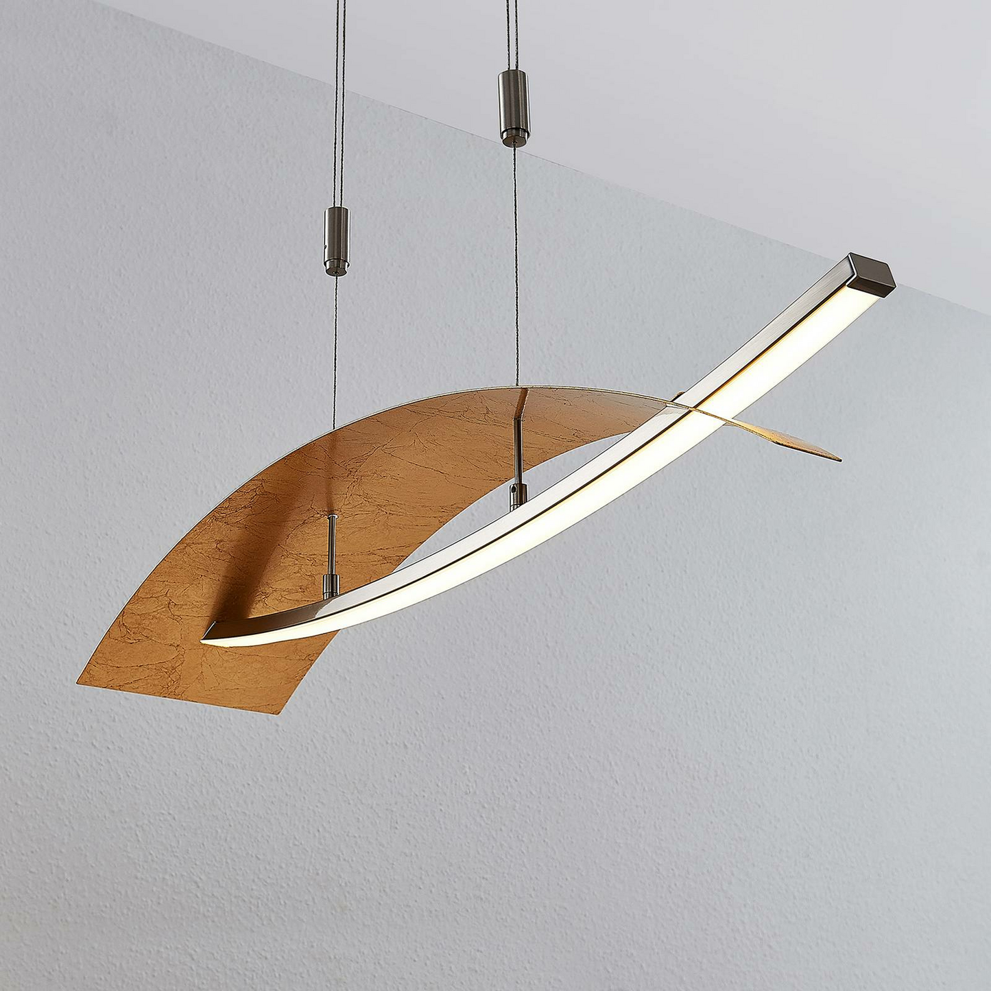 Lindby LED-Hängeleuchte Marija Hängelampe Lampe Leuchte 22 W Metall gold sil565