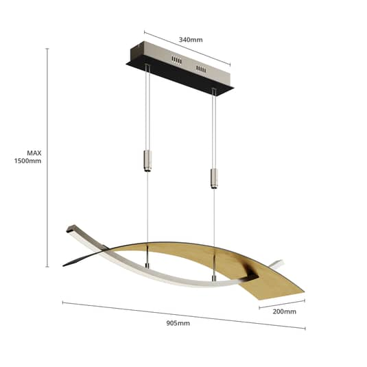 Lucande LED-Hängeleuchte Hängelampe Lampe Leuchte Marija Blende waagerecht bl719