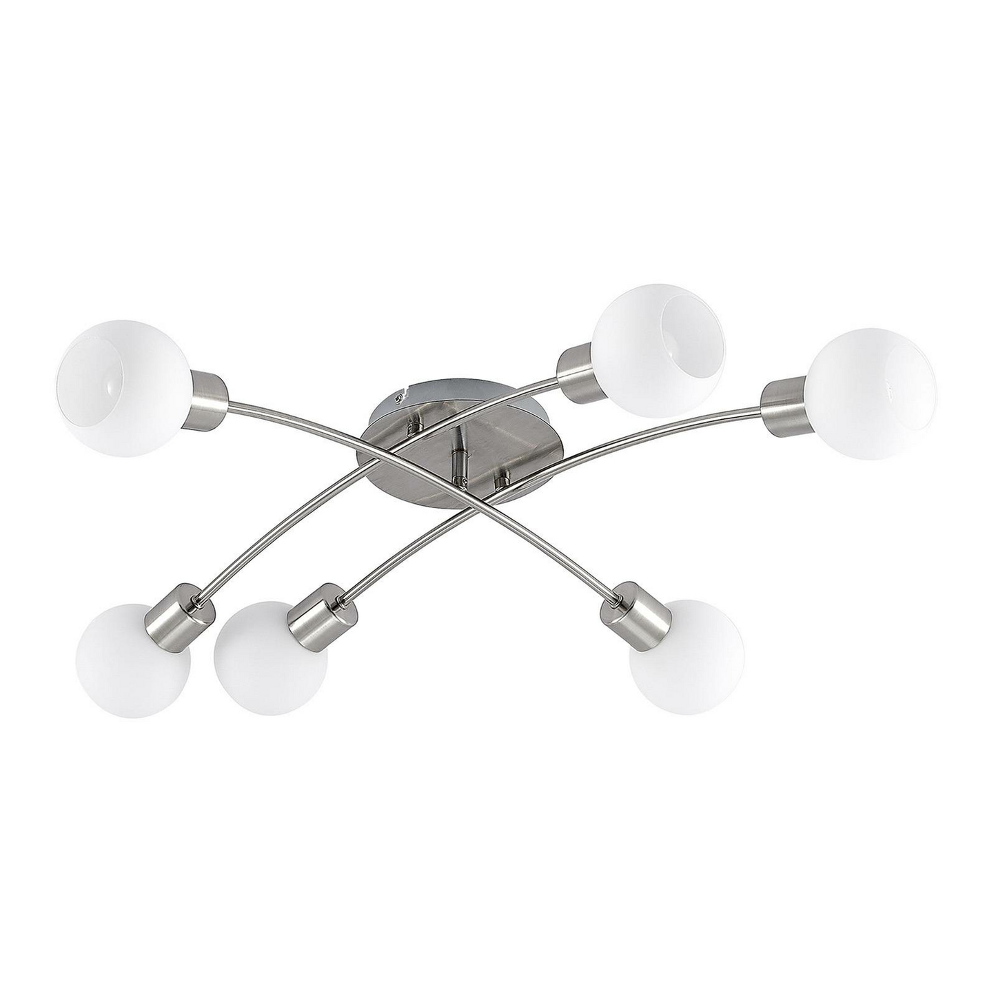 Lindby Agmar LED-Deckenleuchte Deckenlampe Lampe Leuchte 6-flammig E14 nickel