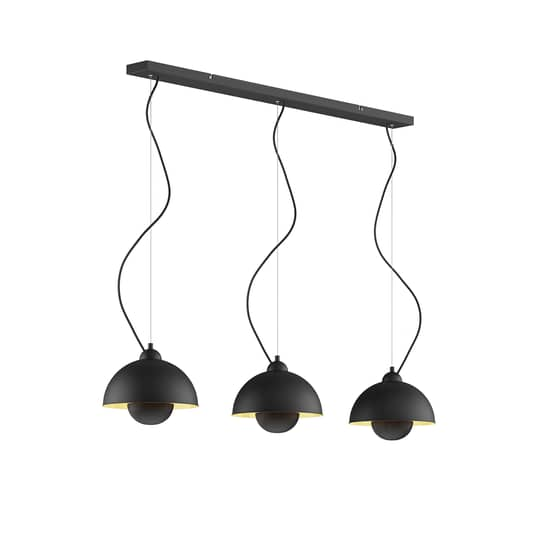 Lindby Pendelleuchte Gretja Deckenlampen Hängeleuchten E27 3-flg schwarz gold