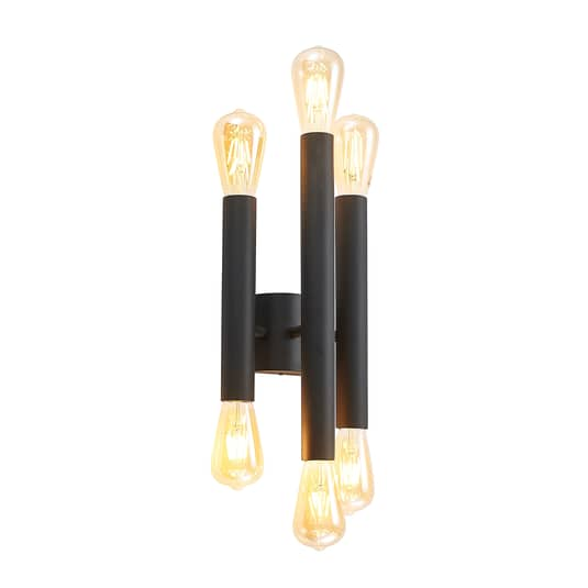 Lindby Thalija Wandleuchte Wandlampe Wandlicht Leuchte schwarz sechsflammig