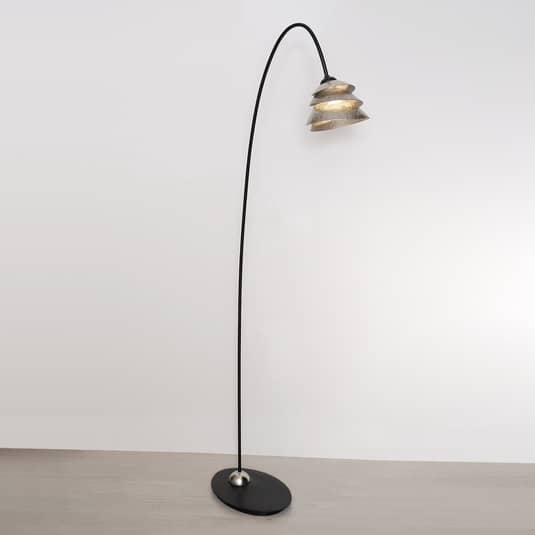 Holländer Stehleuchte Snail One Standleuchte Stehlampe Leselicht in Silber-Braun