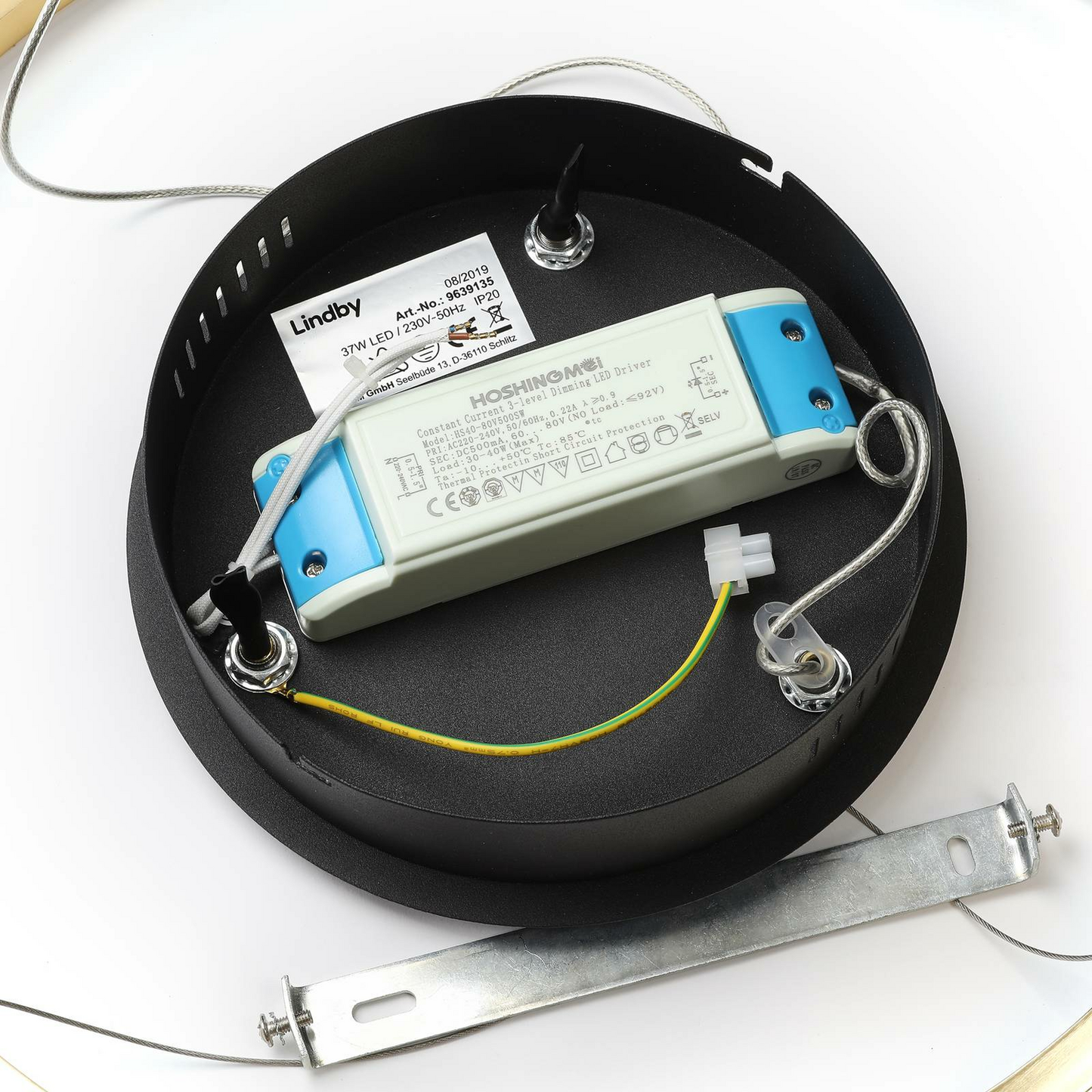 Lindby Davian LED-Hängeleuchte Hängelampe Lampe Leuchte dimmbar messing schw276